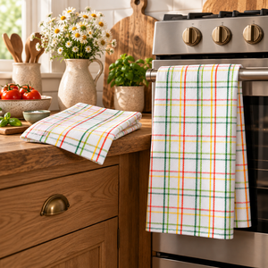 Venta Directa de Fábrica, Nueva Llegada, Toalla de Cocina de Lujo con Diseño a Cuadros Teñidos con Hilo, 100% Algodón, Hecha en India - Product Image 1