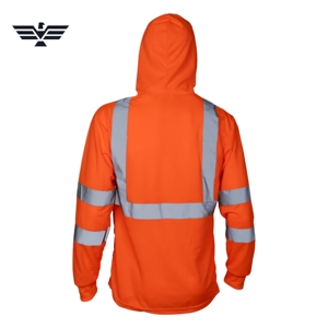 Custom Hi Vis Polyester Breathable Long Sleeve Safety Hoodie Reflective Tape <b>Work</b> Shirt <b>Construction</b> PPE OEM Manufacturer - Product Image 3