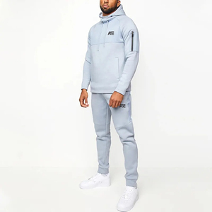 Custom Men's Performance Hooded Track Set Pullover Sports Top Utility <b>Zip</b> <b>Pocket</b> Tapered <b>Jogger</b> Pants OEM Private Label Set - Product Image 5