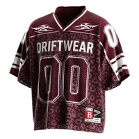 Maillot de football américain vintage personnalisé à manches courtes, col en V, polyester/coton, séchage rapide, respirant, en maille, pour rugby, tenue d'équipe, match