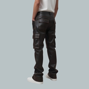 Pantalon en cuir véritable pour homme de haute qualité, style punk, jeans, pantalon BLUFF, pantalon de motard - Product Image 4