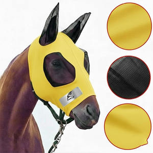 Masque anti-mouches pour chevaux, best-seller, protection UV, confortable, avec oreilles, respirant, élastique, avec couvre-yeux en maille - Product Image 4