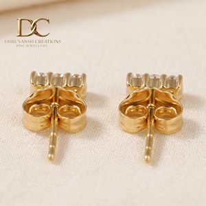 Boucles d'oreilles en or massif 9 carats avec diamant de laboratoire certifié IGI, taille brillant rond, fabrication artisanale unique, bijoux pour femme, occasion spéciale - Product Image 6