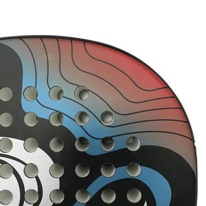 Custom Design <b>Pickleball</b> Paddle With Blue Red Pattern And Grip Handle - Product Image 5