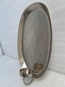 Porte-bougie mural moderne en acier inoxydable avec finition nickel, parfait pour la décoration intérieure de maisons de luxe - Product Image 5