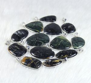 Pendentif en argent plaqué avec pierre précieuse naturelle Jaspe Picasso, serti en clos, pour femmes/unisexe, vente en gros de bijoux de détail - Product Image 5