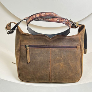 Nuevo diseño de borlas de lujo cuero mecanizado a mano estilo étnico personalizado vaquera bolso con flecos bolso de cuero de ante genuino para mujer - Product Image 5