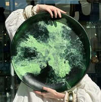 Plateau en résine fait main, design classique noir et coloré, écologique, de qualité alimentaire, durable, passe au lave-vaisselle, pour hôtel
