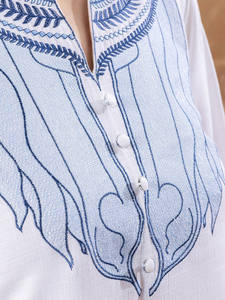 Camisón de Mujer de Alta Calidad al por Mayor, Tejido, Cuello en V, Estampado Floral, Transpirable, Moderno, Vestido a Juego, Precio de Exportación - Product Image 4