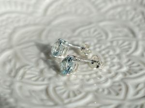 Pendientes de Lágrima de Aguamarina Facetada Natural, Plata de Ley 925, Chapados en Oro, Joyería de Piedras Preciosas de Lujo, Regalo Elegante - Product Image 3