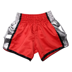 Custom Embroidery Solid Breathable 220g 100% Polyester Silk Casual Fitness Muay Thai Cross-Training Shorts Front Logo for Men - Product Image 4