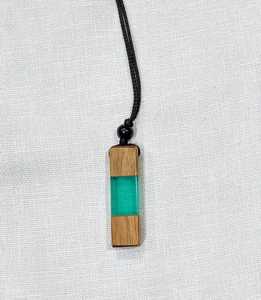 Best Selling Minimalist Bezel Setting <b>Clear</b> Epoxy <b>Resin</b> Bamboo Wood Pendant Necklace for Modern Jewelry Available Wholesale - Product Image 5