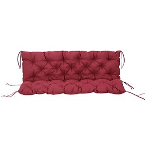 Cojín Acolchado de 3 Plazas Color Rojo Vino para Banco de Exterior, Sofá de Patio y Silla Columpio - Product Image 1