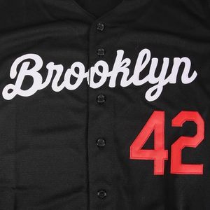 Maillot de baseball noir pour homme, numéro 42, style vintage, brodé, rétro, Lightsout - Product Image 2