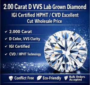 Diamante Suelto Sutariya Brothers de 2.00ct, Corte Brillante Redondo, Cultivado en Laboratorio, Certificado IGI, CVD, para Joyería, Venta al Por Mayor - Product Image 6