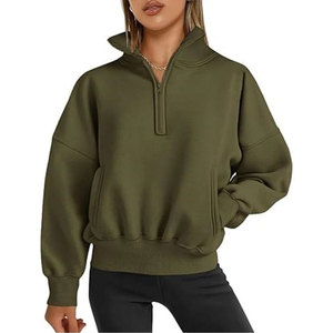 Sudadera Personalizada con Cierre de Cremallera, Ecológica, Transpirable, de Secado Rápido, de Poliéster/Algodón, con Hombros Caídos, para Mujer - Product Image 2
