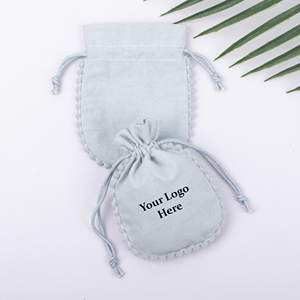 Reusable Recyclable Cotton <b>Drawstring</b> Storage Pouch Bag with Custom Logo Print for Jewelry Gift & Craft Bags - Product Image 2
