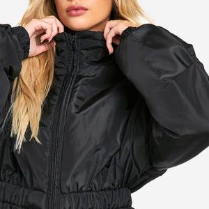 <b>Women</b> Winter Short Puffer <b>Coat</b> High Waist Quilted Bubble Jacket Long Sleeve Zip Up Casual Fashion Outerwear 2026 - Product Image 6