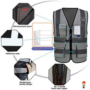 Gilet de travail réfléchissant sur mesure, qualité supérieure, gilet de travail pour homme, gilet de travail léger - Product Image 3