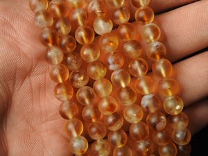 Pulsera de Cuentas Redondas de Citrino Natural, Joyería de Cristal Amarillo Mate Pulido, 8 Pulgadas 7MM, Regalo de Piedra de Nacimiento de Noviembre para - Product Image 6