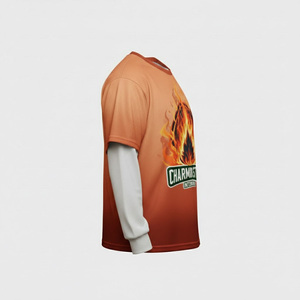 30MOQ Drop Shoulder Oversized Baggy Graphic Digital Printing Heavy Weight Cotton Long Sleeve Cotton <b>Waffle</b> Boxy Cropped t <b>Shirt</b> - Product Image 3