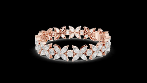Exquisita Pulsera de Diamantes Cultivados en Laboratorio con Forma de Mariposa, Diseño en Oro Amarillo, Magnífico Motivo - Product Image 4