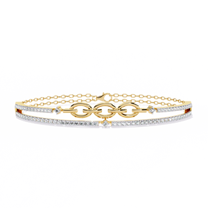 Pulsera de Diamantes Cultivados en Laboratorio, Estilo Half Kada, Certificados IGI, Oro Sólido de 14k, Corte Brillante Redondo, Joyería Fina para Mujer - Product Image 1