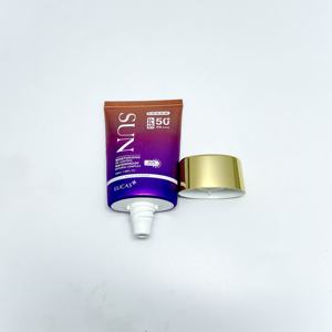 หลอดเคลือบ ABL เงาสูงคุณภาพสูง พร้อมการพิมพ์ออฟเซ็ตไล่เฉดสี 8 สี และฝาเกลียวชุบทอง สำหรับครีมกันแดด - Product Image 1