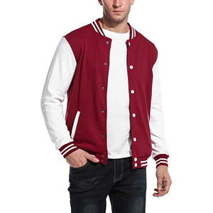 Vestes pour hommes en gros, impression de logo personnalisé OEM, manches longues, veste bomber décontractée pour hommes, vestes de baseball pour hommes - Product Image 2
