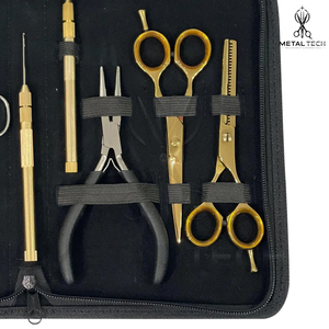 Juego de Herramientas de Aplicación de Extensiones de Cabello de Calidad Profesional OEM ODM, Tijeras Doradas, Pinzas de Acero, Aguja para Remover Extensiones, Juego de Clips - Product Image 5