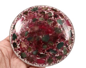 Plato Decorativo de Turmalina Creada en Laboratorio Hecho a Mano, Tazón Redondo de Piedra Preciosa, Bandeja de Resina para Joyas, Decoración del Hogar, Tamaño Grande, Regalo Único - Product Image 1