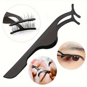Anti-static <b>Eyelash</b> <b>Applicator</b> Stainless Steel Lash Tool Curved Tip Lash <b>Applicator</b> False Lashes Application Tool - Product Image 3
