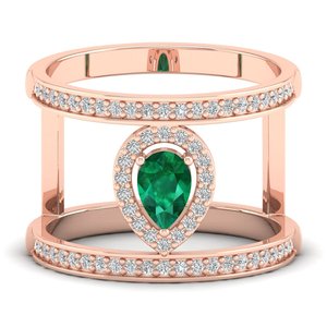 REYES Exquisite Pear Cut 0.5 Carat <b>Emerald</b> Gemstone Engagement <b>Ring</b> in 925 Sterling <b>Silver</b> Moissanite Jewelry For Women - Product Image 5