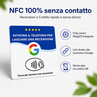 Plaque NFC personnalisée en acrylique italien pour avis Google, 12x12cm, intelligente et sans contact, avec adhésif puissant pour comptoir de restaurant