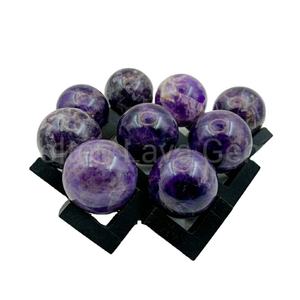 Esfera de Cristal de Amatista Chevron Natural, Pulida a Mano, Gema Curativa Púrpura, Feng Shui, Meditación Religiosa, Reiki - Product Image 5
