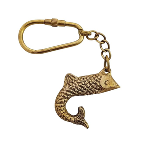 Llavero de Latón Vintage con Forma de Pez, Anillo para Llaves con Diseño Náutico Marino, Hecho a Mano, Tema Oceánico, Accesorio Coleccionable de Regalo - Product Image 5