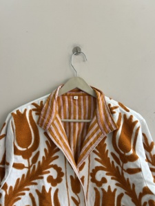Cotton O-Neck Jacket <b>For</b> <b>Women</b> Handmade Embroidered <b>Coat</b> Boho Jacket Gift <b>For</b> Her - Product Image 3