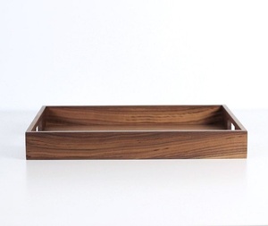 Plateau de service en bois avec poignées - Plateau rustique haut de gamme pour table basse, ottoman et salon par f s international - Product Image 4