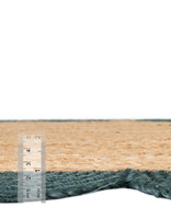 Tapis de couloir en jute vert festonné fait main, tressé naturel, style bohème et rustique, pour entrée
