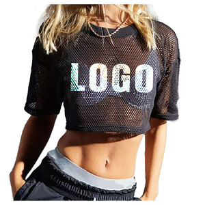Camisetas de Verano para Mujer con Logotipo Personalizado de Alta Calidad, Camisetas de Malla Corta, Transpirables, de Secado Rápido, Ecológicas, Anti-UV, Casuales - Product Image 3
