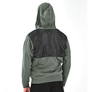 Men's Olive Green <b>Zip</b>-Up <b>Hoodie</b> Regular Fit Cotton French Terry <b>Pocket</b> Casual Autumn Wear - Product Image 5