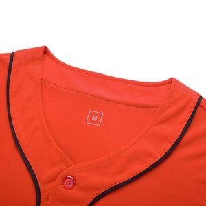 Maillot de baseball orange boutonné, coupe athlétique et construction respirante, maillot de baseball élégant - Product Image 3