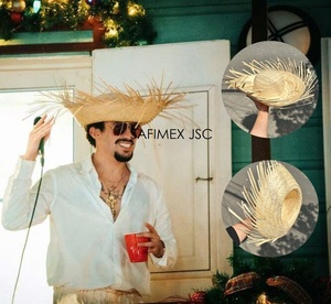 Sombrero Pava Puertorriqueño de la Marca SAFIMEX, Estilo Bad Bunny, Color Natural, para Verano, Festividades, Aire Libre, Sombrero Pava Latino - Product Image 2