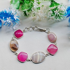 Banded Agate <b>Bracelet</b>, Handmade <b>Bracelets</b> , Gemstone Jewelry, Gift For Mother - Product Image 2