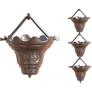 Cadena de Lluvia Moderna Minimalista de Cobre con Eslabones Cilíndricos, Adorno Contemporáneo para Drenaje de Agua en Techos de Patio - Product Image 4