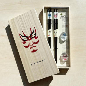 ชุดตะเกียบคาบูกิสไตล์ญี่ปุ่น2คู่พร้อมที่วางตะเกียบที่วางตะเกียบสำหรับอาหารค่ำสุดหรู - Product Image 2