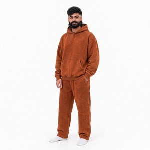 Ensemble de survêtement en coton délavé à l'acide, modèle vierge assorti, style streetwear, vente en gros, fabricant, usine, prêt à l'emploi, en stock - Product Image 2