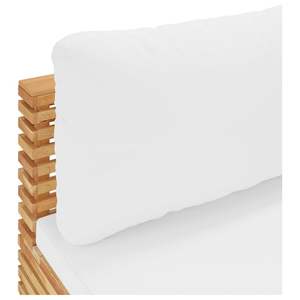 Canapé de jardin en tissu 100% polyester, couleur crème, avec structure en bois de teck massif et design central - Product Image 5
