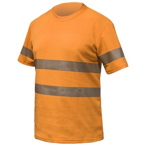 เสื้อยืดนิรภัยสำหรับงานก่อสร้าง ระดับ 1 สะท้อนแสงได้ดี ผ้าฝ้าย 100% สกรีนโลโก้ตามสั่ง ลายเรียบ แขนยาว/แขนสั้น สำหรับทำงาน - Product Image 1