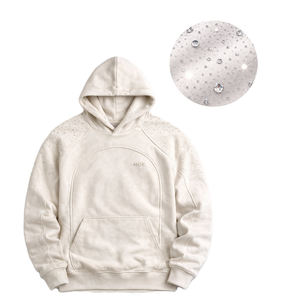 Sudadera con Capucha Personalizada con Detalles de Pedrería para Hombre, Sudadera de Felpa de Algodón para Hombre, Ropa Urbana de Alta Calidad, Producción con MOQ Bajo - Product Image 2